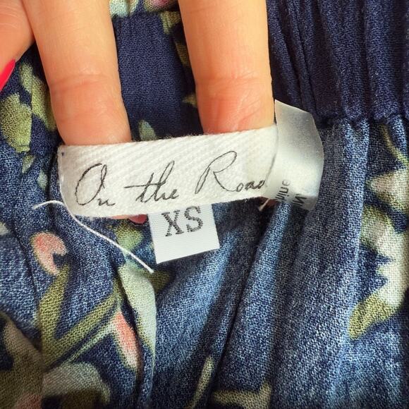 ANTHROPOLOGIE ON THE ROAD BLUE FLORAL HiGH LOW FULL A LINE SKIRT XS - Picture 8 of 9